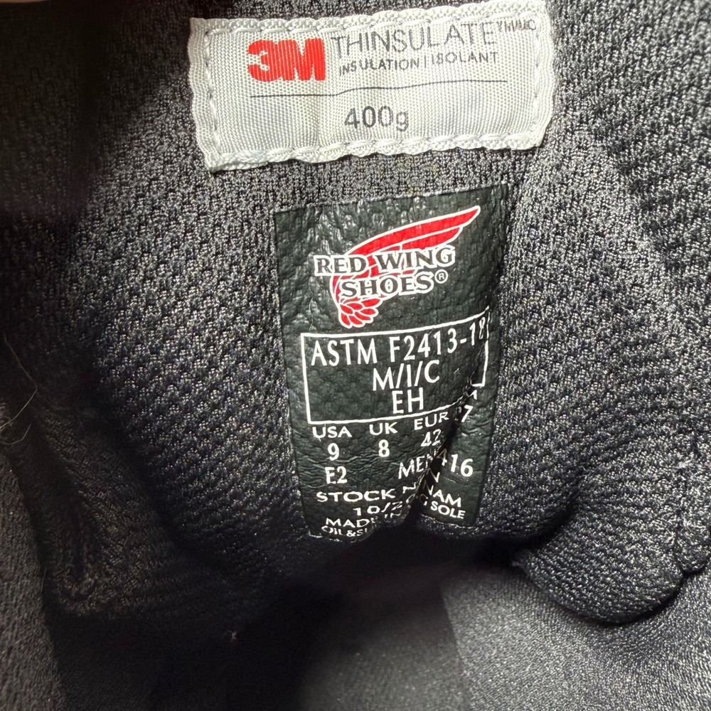 Red Wing Logger Boots Black Waterproof Steel Toe 400g Thinsulate 4416 Mens 9 E2 - Picture 7 of 16